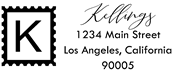 Postage Stamp Solid Letter K Monogram Stamp Sample